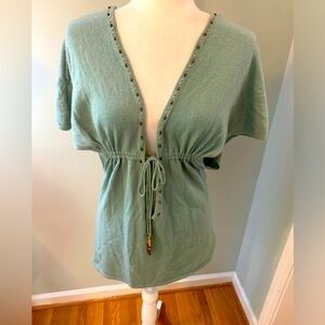 LA Rok Cashmere/Cotton spring blue sweater, M